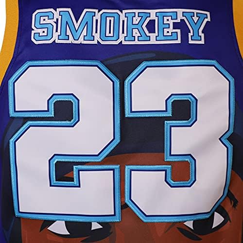 TKJPYWYH erkek 23 Basketbol Forması Mavi,Cosplay 90 S Hip Hop Giyim Dikişli Film Atletik Spor Gömlek Forması