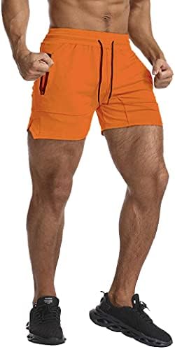 EVERWORTH erkek Katı Spor egzersiz şortu Vücut Geliştirme Koşu Gömme Eğitim Koşu kısa pantolon Fermuarlı Cebi ile