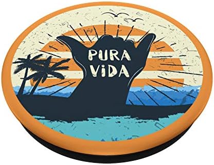 Tropikal Pura Vida Shaka Kosta Rika Sörf Sörf Gün Batımı PopSockets PopGrip: Telefonlar ve Tabletler için Değiştirilebilir