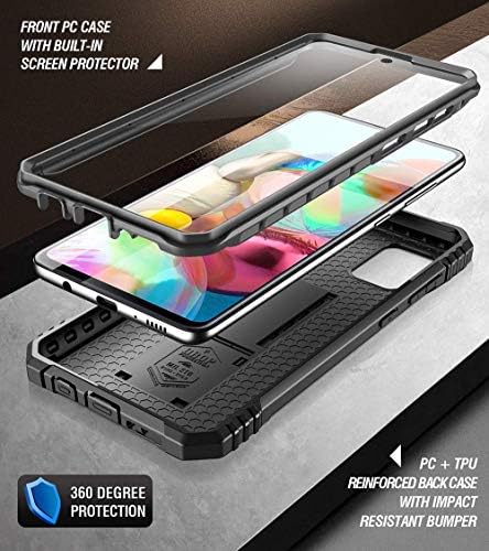 Samsung Galaxy A71 4G Kılıfı için Şiirsel Devrim Serisi, [Galaxy A71 5G Sürümüne UYMUYOR] Kickstand ve Dahili Ekran