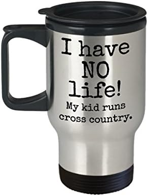 Kros anne veya baba seyahat kupası-Hayatım yok! Çocuğum kros koşuyor-kapaklı 14 oz paslanmaz çelik yalıtımlı kahve