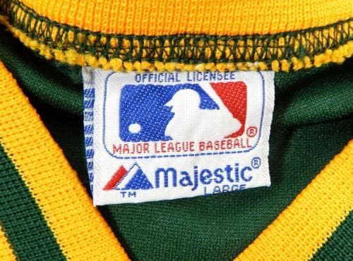 1984-92 Oakland Atletizm 3 Oyun Kullanılmış Yeşil Forma Vuruş Antrenmanı 40 DP21462 - Oyun Kullanılmış MLB Formaları