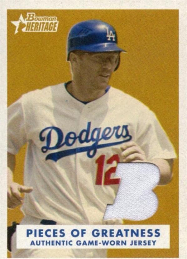 Jeff Kent oyuncu yıpranmış forması yama beyzbol kartı (Los Angeles Dodgers) 2006 Bowman Miras PGJK-MLB Oyun Kullanılmış