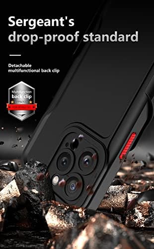 Telefon Kılıfı iPhone 13 Pro Max ile Uyumlu Klipsli 6,7 inç Kılıf, Dahili 360°Döndürmeli Halka Standı Kılıf Koruyucu