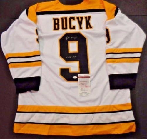 Johnny Bucyk İmzalı Replika Boston Bruins Tarzı Forma JSA COA