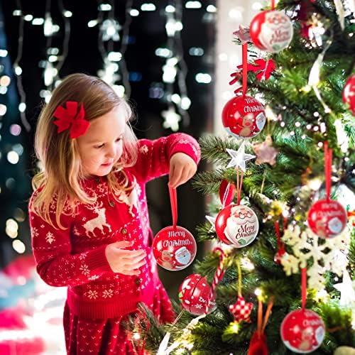 UZAY hakkında Noel Biblo - Noel Ağacı Süsleme 6.5 cm / 2.5 İnç Noel asılı dekorlar Teneke şeker kavanozu Yuvarlak