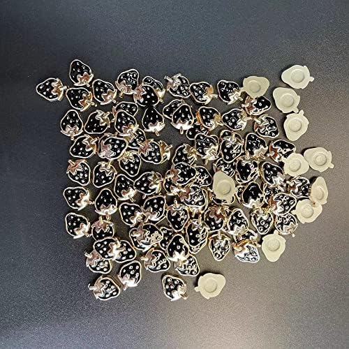 50 adet/grup Mini Çilek Charm tırnak mücevheri 9 / 12mm Sevimli Çilek Alaşım Metal Tırnak Dekorasyon 3D Kawaii Tırnak