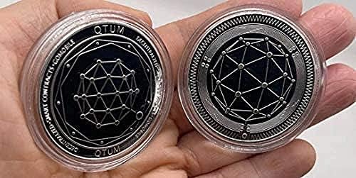 Cryptocurrency Sanal Para / Gümüş Kaplama Meydan Sanat Sikke / Bitcoin Şanslı Sikke Hediye Koleksiyonu Sikke ile