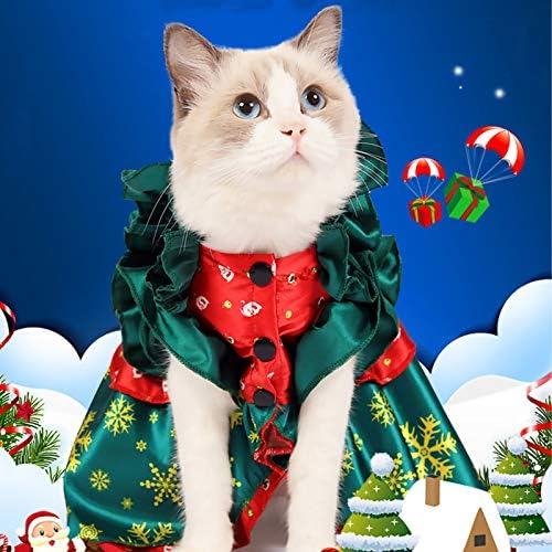 VALİCLUD Noel Pet Elbise Rhinestone Noel Kar Tanesi Tatil Kıyafetler Noel Kedi Kostüm Giyim için Küçük Orta Kedi