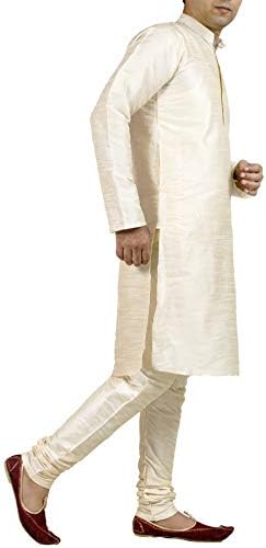 Chandrakala erkek Tunik Gömlek İpek Karışımı Kurta Pijama Takımı Hint Düğün Festivali Parti Elbise (MK103)