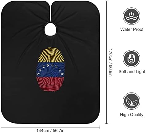 Venezuela Bayrağı Parmak İzi Su Geçirmez Saç Kesimi Pelerin Berber Saç Kesme Pelerin ile Ayarlanabilir Kapatma Yapış