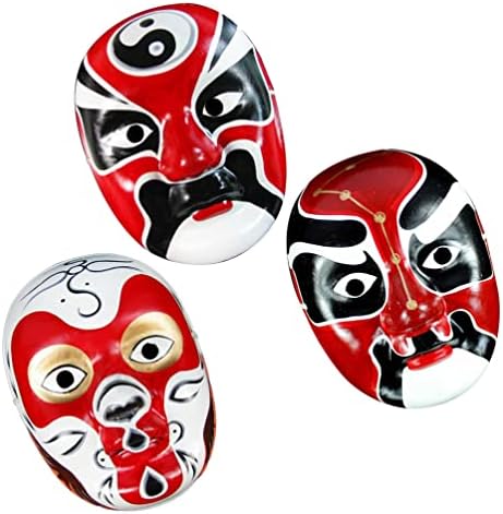 VOSAREA DIY Tam 3 adet Çin Opera Maskeleri 3D Klasik Opera Pekin Opera Maskeleri Duvar Dekorasyonu Opera Maskeleri
