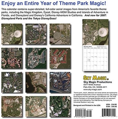 Disney Tema Parkları Hava Fotoğrafları 2007 Duvar Takvimi: Gökten 2007 Tema Parkları (Takvim)