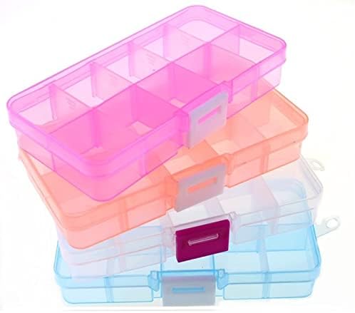 AKFRİEsnh Organizatör Kutusu 10 Yuvaları Hücreleri Renkli Taşınabilir Takı alet saklama kutusu Konteyner Halka Elektronik