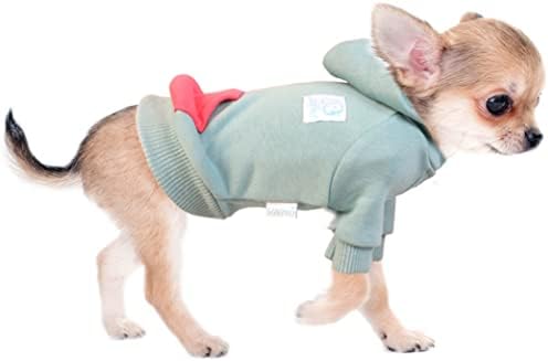 Yükseltilmiş Yeşil SZAT PRO Çay Fincanı Köpek Hoodies, %100 % Pamuklu Köpek Giysileri Küçük Köpekler ve Kediler için,