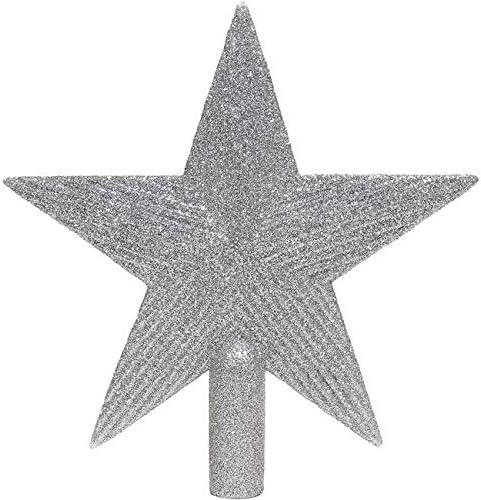 Noel Ağacı Üst Gümüş Yıldız Glitter Parlak 8.66 İnç Ağacı Taç Noel Ağacı Dekorasyon Ağacı Topper Beyaz Yıldız Baubles
