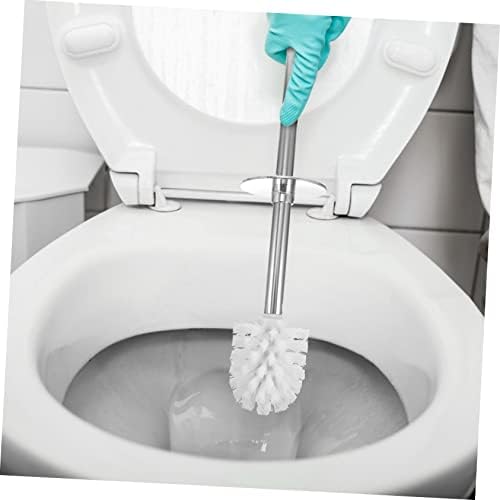 Homoyoyo Paslanmaz Çelik Tuvalet Fırçası Silikon Tutucu Banyo Tuvalet Fırçası Tuvalet Kase Fırça Seti Küvet Scrubber