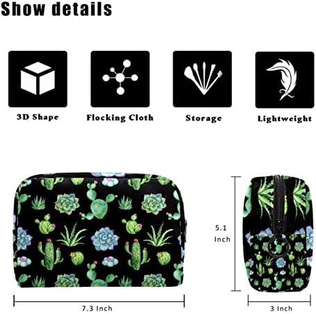 Tuvalet çantası, Seyahat Makyaj kozmetik Çantası Kadın Erkek, Etli Kaktüs Çiçek Yeşil