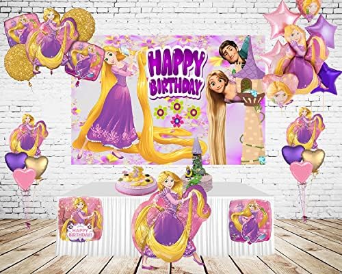 Prenses Rapunzel Zemin Doğum Günü Partisi Süslemeleri Malzemeleri, Karışık Afiş Doğum Günü Partisi Kek Masa Süslemeleri,
