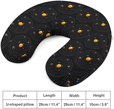 Güneş Sistemi Gezegenler Seyahat Yastık Baş ve Boyun Desteği Yastık Bellek Köpük U Şeklinde Kafalık Yastık Uyku için