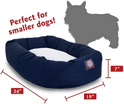 Majestic Pet Products tarafından 24 inç Mavi ve Sherpa Simit Köpek Yatağı