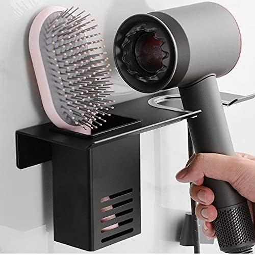 N / A Saç Kurutma Makinesi Depolama Rafı Banyo Ücretsiz Delikli Duvar Asılı Saç Kurutma Makinesi Braketi Banyo Saç