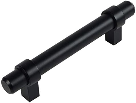 Cosmas 10 Paket 161-2.5 FB Düz Siyah Çağdaş Bar dolap kulpu Çekme - 2-1/2 inç (64mm) delik Merkezleri