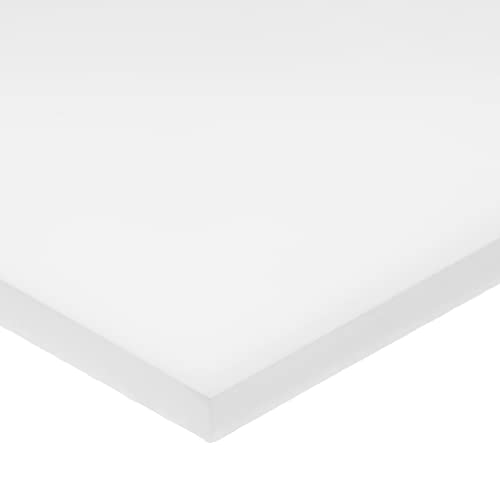 Delrin Asetal Homopolimer Plastik Çubuk, Beyaz, 1/2 inç Kalınlığında x 3 inç Genişliğinde x 36 inç Uzunluğunda