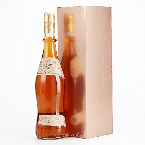 ROSEGLD 2 Şarap Hediye Kutusu 13x4.1x3. 8 inç, Likör ve Şampanya için Şişe Hediye Kutuları, Manyetik Kapaklı Katlanabilir