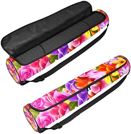 Renk Çiçekler Yoga Mat Taşıma Çantası Omuz Askısı ile Yoga Mat Çantası Spor Çanta Plaj Çantası