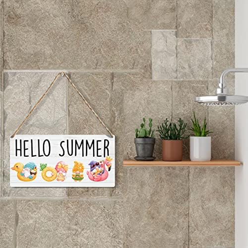 Komik Merhaba Yaz Ahşap Işareti Rustik Yüzme Cüceler Ahşap Asılı Plak Ev Oturma Odası banyo duvar Sanatı Dekorasyon