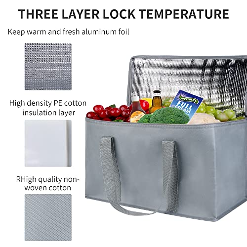 3 paket gri XXL Yalıtımlı Gıda Dağıtım Çantası Soğutucu çantalar Yiyecekleri Sıcak tutar Catering Therma doordash
