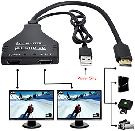 chenyang HDMI 1.3 Splitter Adaptörü HDMI 1 Erkek 2 Kadın Splitter Anahtarı Uzatma Kablosu ile Güç