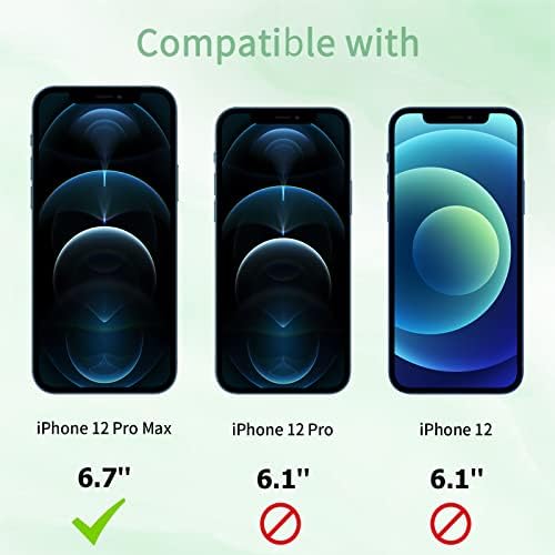 QUESPLE Yeşil Gizlilik Ekran Koruyucu iPhone 12 Pro Max 6.7 inç, Serin Yeşil Renkli Anti Casus Tam Kapsama Temperli