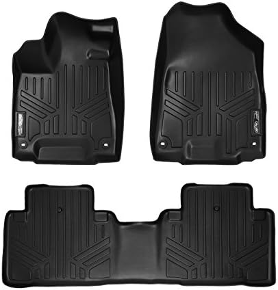 SMARTLİNER Özel Fit Paspaslar 2 Satır Astar Seti Siyah ile Uyumlu 2014-2020 Acura MDX (Hibrid Modeller)