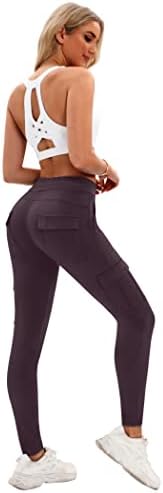 RESHE Bayan Yoga Sweatpants Cepler ile Streç Konik Joggers Pantolon İpli Koşu Salonu Koşu Yürüyüş