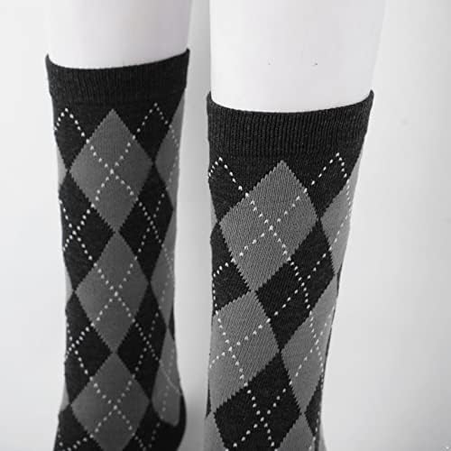 TiaoBug Kadın Kızlar Buzağı Mürettebat Çorap Ekose Elastik Rahat Çorap Yenilik Çorap