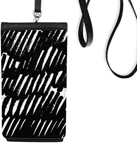 Fırça düzensiz eğri doku telefon cüzdan çanta asılı cep kılıfı siyah cep