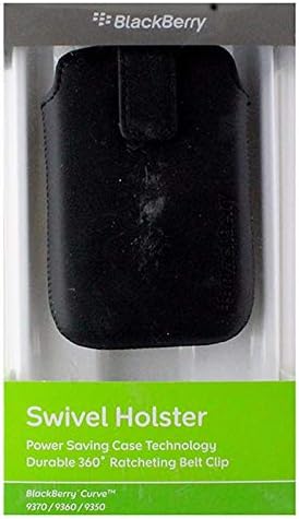 RIM ACC-39401-301 RIM BlackBerry Döner Kemer Klipsli Deri Kılıf Siyah - 1'li Paket-Taşıma Çantası-Perakende Ambalaj