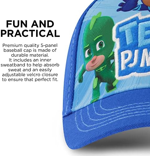 PJ Maskeleri Beyzbol Şapkası ve Ayarlanabilir Yürümeye Başlayan Çocuk Şapkası, 4-7 yaş arası çocuklar için 2-4 veya
