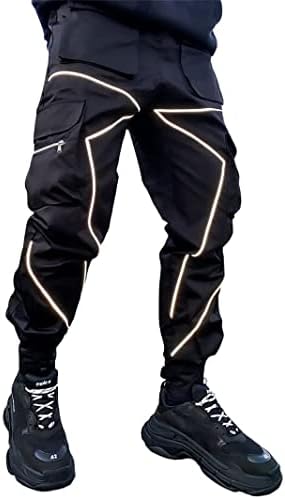 Vamtac Erkek Kargo koşucu pantolonu Techwear Hip Hop Sweatpants Streetwear Koşu Serin Pantolon Çok Cepler ile