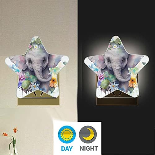 Sevimli Bebek Fil Gece lamba fişi LED Gece Lambası Şafak Vakti Sensörü Gece Lambası Çocuklar için Yatak Odası Banyo