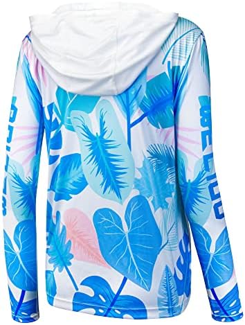 WELIGU UV Gömlek Kadınlar için Uzun Kollu Güneş Koruma Kapşonlu Gömlek Hafif Yürüyüş Balıkçılık Açık Spor