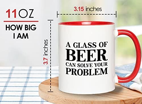 Flairy Land Bira Sevgilisi 2 Ton Kırmızı Kupa 11oz - bir bardak bira Bira Bira Alkol Hediye Soğuk Bira içme bardakları