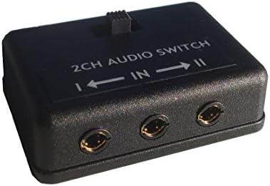 Ses anahtarı kutusu iki kanallı AB A B stereo açık kapalı kulaklık switcher 1/8 3.5 mm jack on / off seçici