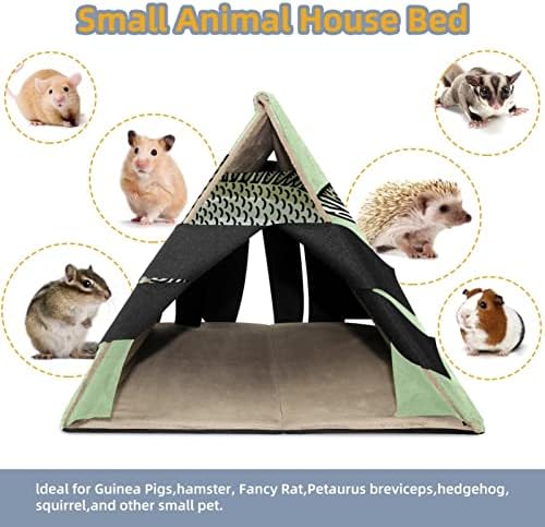 Küçük Kobay Hamster Kirpi Tavşan Hideout Yuva Aksesuarları, Nil Levrek İllüstrasyon Desen Kafesleri Yatak Küçük Hayvan