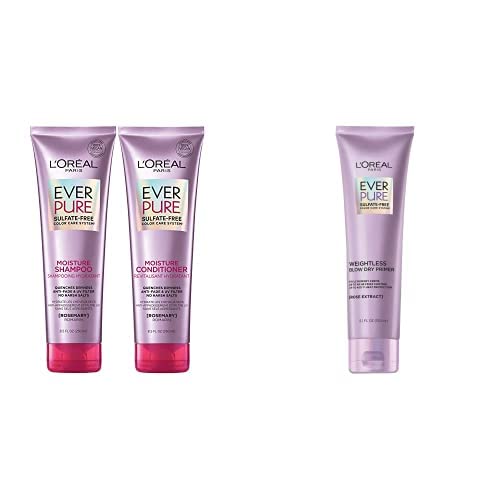 Renkli Saçlar için l'oréal Paris EverPure Nem Sülfatsız Şampuan ve Saç Kremi, 8,5 Ons ( 2'li Set) + EverPure Ağırlıksız