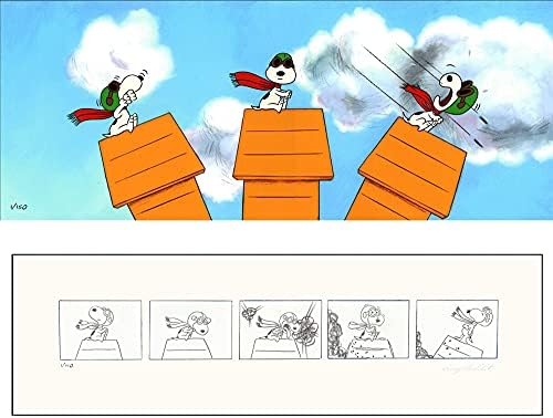 FISTIK Snoopy'nin İt Dalaşı Larry Leichliter mlc16 İmzalı 150 Animasyon Hücresi VE Film Şeridi Baskısının Sınırlı