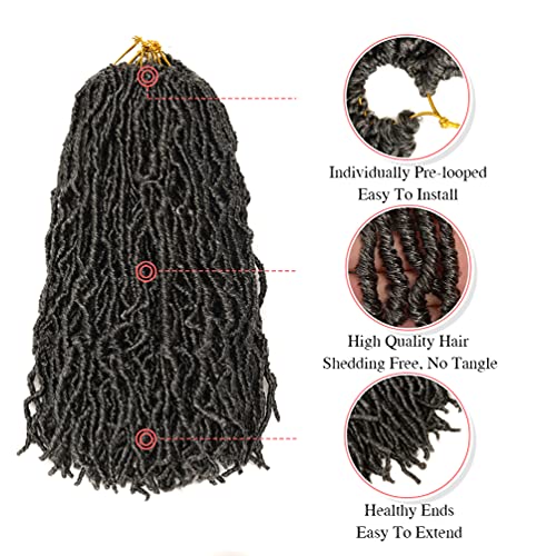 Siyah Kadınlar için 8 Paket sahte Locs Tığ Saç, 18 inç Gri Yükseltme Ön İlmekli tanrıça Locs Tığ Saç, sentetik örgü