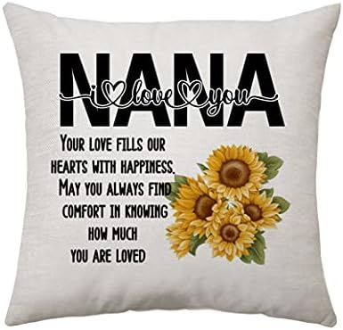 Nana Hediyeler Nana Büyükanne Doğum Günü Hediyeleri Kadınlar için Atmak Yastık Kılıfı Yastık Kılıfı - Seni Seviyorum